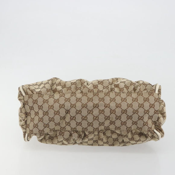 GUCCI GG Canvas Abbey Shoulder Bag Beige Gold 189833 Auth 194033V