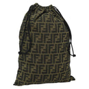 FENDI Zucca Canvas Pouch Black Brown Auth 194034A-1