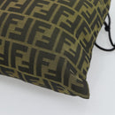 FENDI Zucca Canvas Pouch Black Brown Auth 194034A-9