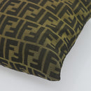 FENDI Zucca Canvas Pouch Black Brown Auth 194034A-15