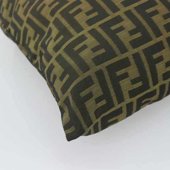 FENDI Zucca Canvas Pouch Black Brown Auth 194034A