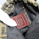 FENDI Zucca Canvas Pouch Black Brown Auth 194034A-10