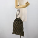 FENDI Zucca Canvas Pouch Black Brown Auth 194034A-19