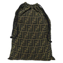 FENDI Zucca Canvas Pouch Black Brown Auth 194034A-13