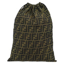 FENDI Zucca Canvas Pouch Black Brown Auth 194034A-2
