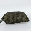FENDI Zucca Canvas Pouch Black Brown Auth 194034A-3
