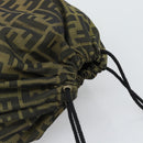 FENDI Zucca Canvas Pouch Black Brown Auth 194034A-6