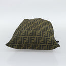 FENDI Zucca Canvas Pouch Black Brown Auth 194034A-5