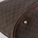 CELINE Macadam Canvas Tote Bag PVC Leather Brown Gold Auth 194037-17
