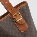 CELINE Macadam Canvas Tote Bag PVC Leather Brown Gold Auth 194037-18