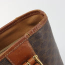 CELINE Macadam Canvas Tote Bag PVC Leather Brown Gold Auth 194037-9