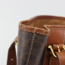 CELINE Macadam Canvas Tote Bag PVC Leather Brown Gold Auth 194037-10