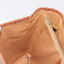 CELINE Macadam Canvas Tote Bag PVC Leather Brown Gold Auth 194037-22