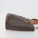CELINE Macadam Canvas Tote Bag PVC Leather Brown Gold Auth 194037-3