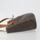 CELINE Macadam Canvas Tote Bag PVC Leather Brown Gold Auth 194037-4