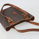 CELINE Macadam Canvas Tote Bag PVC Leather Brown Gold Auth 194037-6
