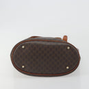 CELINE Macadam Canvas Tote Bag PVC Leather Brown Gold Auth 194037-5