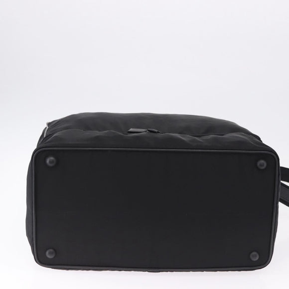 PRADA Boston Bag Nylon 2way Black Silver Auth 194039