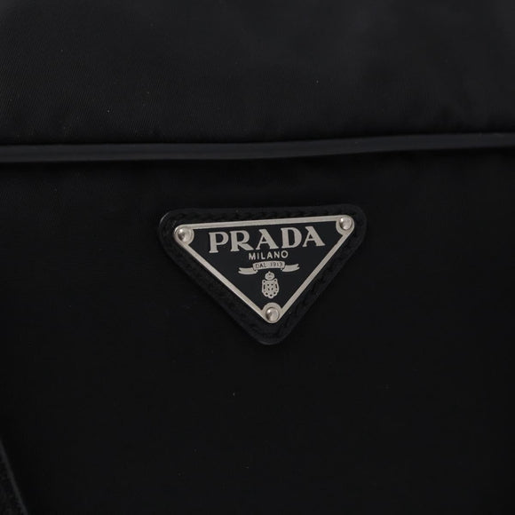 PRADA Boston Bag Nylon 2way Black Silver Auth 194039
