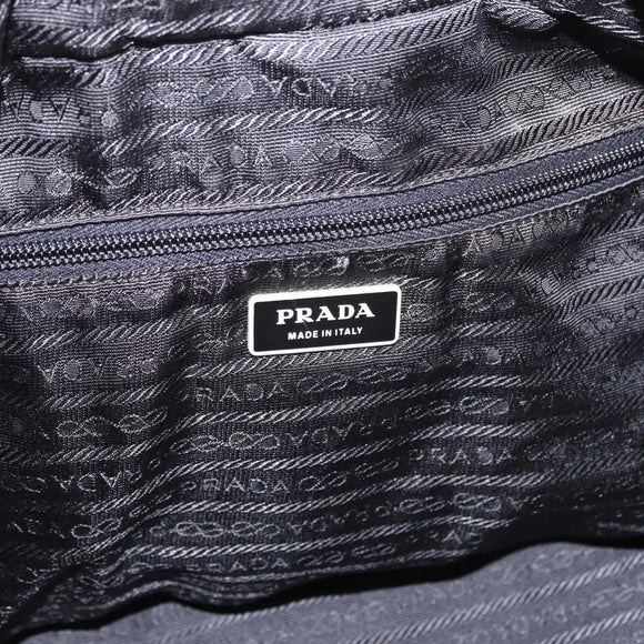 PRADA Boston Bag Nylon 2way Black Silver Auth 194039