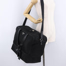 PRADA Boston Bag Nylon 2way Black Silver Auth 194039-31
