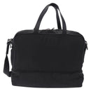 PRADA Boston Bag Nylon 2way Black Silver Auth 194039-2