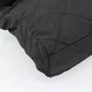 PRADA Chain Shoulder Bag Nylon Black Gold Auth 194040-10