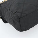 PRADA Chain Shoulder Bag Nylon Black Gold Auth 194040-12