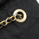 PRADA Chain Shoulder Bag Nylon Black Gold Auth 194040-13