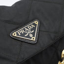 PRADA Chain Shoulder Bag Nylon Black Gold Auth 194040-14