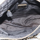 PRADA Chain Shoulder Bag Nylon Black Gold Auth 194040-17