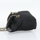 PRADA Chain Shoulder Bag Nylon Black Gold Auth 194040-4