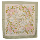 HERMES Carre 90 Scarf ROMANTiQUE Silk Green Auth 194042-14
