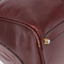 CARTIER Must Line Boston Bag Leather Bordeaux Gold Auth 194043-9