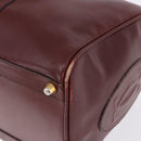 CARTIER Must Line Boston Bag Leather Bordeaux Gold Auth 194043-17