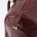 CARTIER Must Line Boston Bag Leather Bordeaux Gold Auth 194043-10