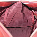 CARTIER Must Line Boston Bag Leather Bordeaux Gold Auth 194043-20