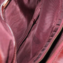 CARTIER Must Line Boston Bag Leather Bordeaux Gold Auth 194043-22