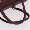 CARTIER Must Line Boston Bag Leather Bordeaux Gold Auth 194043-8