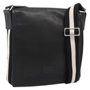 BALLY Shoulder Bag Leather Black Silver Auth 194051A-1