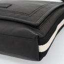BALLY Shoulder Bag Leather Black Silver Auth 194051A-10
