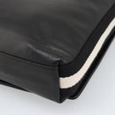 BALLY Shoulder Bag Leather Black Silver Auth 194051A-12
