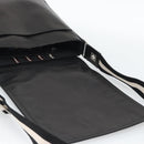 BALLY Shoulder Bag Leather Black Silver Auth 194051A-16