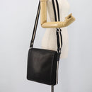 BALLY Shoulder Bag Leather Black Silver Auth 194051A-26