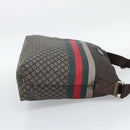 GUCCI Web Sherry Line Shoulder Bag Nylon Beige Silver 270410 Auth 194052-5