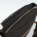 GUCCI Web Sherry Line Shoulder Bag Nylon Beige Silver 270410 Auth 194052-6