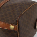 CELINE Macadam Canvas Boston Bag PVC Leather Brown Gold Auth 194053-9