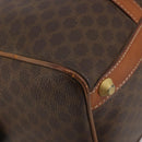 CELINE Macadam Canvas Boston Bag PVC Leather Brown Gold Auth 194053-14