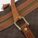 CELINE Macadam Canvas Boston Bag PVC Leather Brown Gold Auth 194053-10
