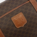 CELINE Macadam Canvas Boston Bag PVC Leather Brown Gold Auth 194053-17